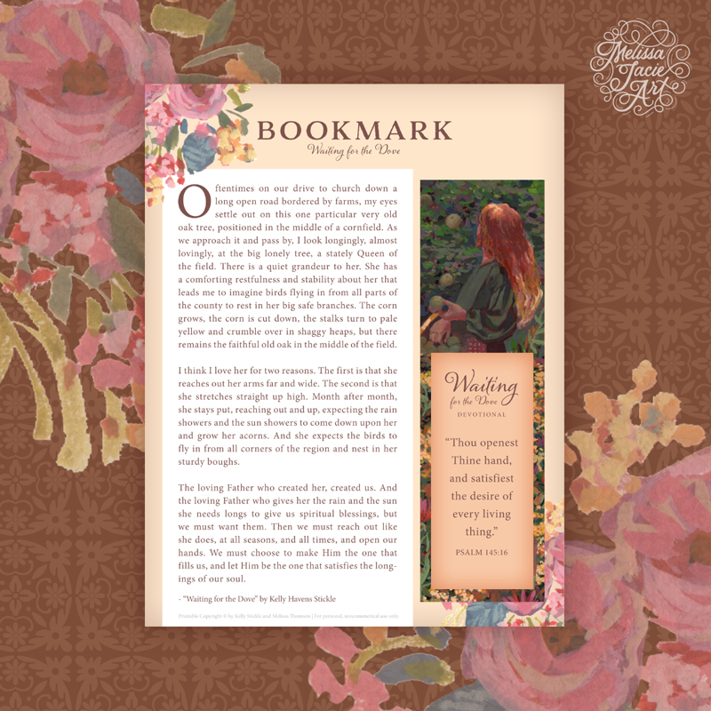 Waiting for the Dove | Free Printable Bookmark